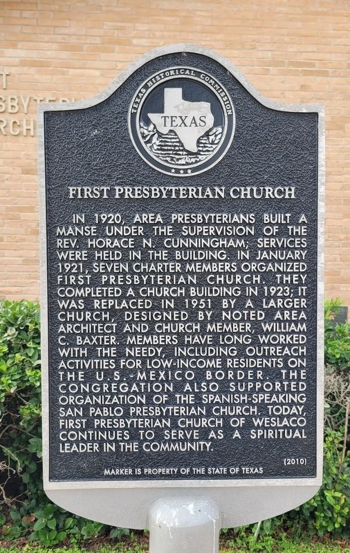First Presbyterian Church Marker. Click for full size. First Presbyterian Church Marker image. Click for full size.