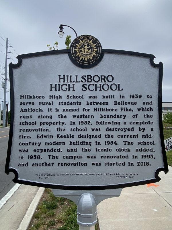 Hillsboro High School Marker image. Click for full size.