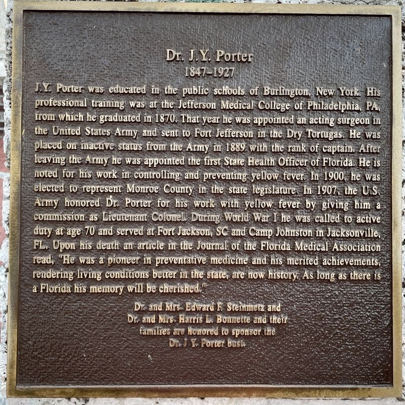 Dr. J.Y. Porter Marker image. Click for full size.