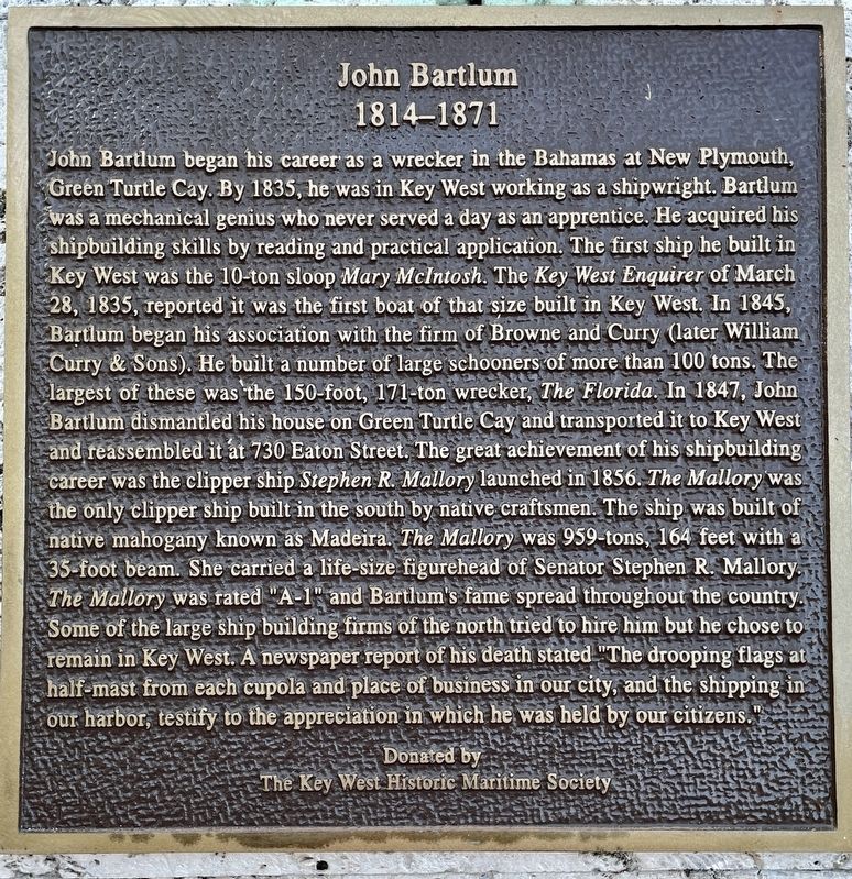 John Bartlum Marker image. Click for full size.