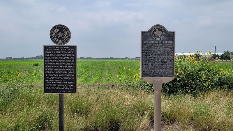 The Eli Jackson Cemetery Marker is the left marker of the two markers image. Click for full size.
