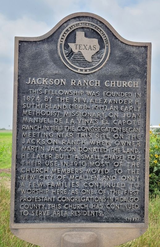 Jackson Ranch Church Marker image. Click for full size.
