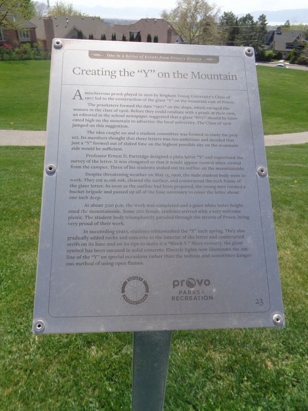 Creating the �Y� on the Mountain Marker image. Click for full size.