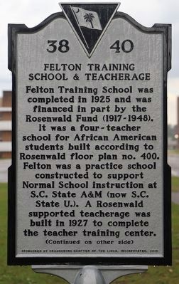 Felton Training School & Teacherage Marker, Side One image. Click for full size.