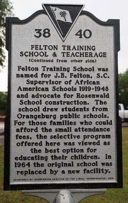 Felton Training School & Teacherage Marker, Side Two image. Click for full size.