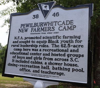 Pewilburwhitcade New Farmers Camp Marker, Side Two image. Click for full size.