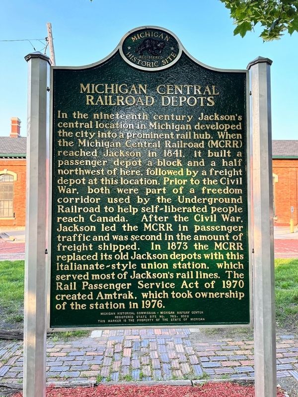 Michigan Central Railroad Depots Marker image. Click for full size.