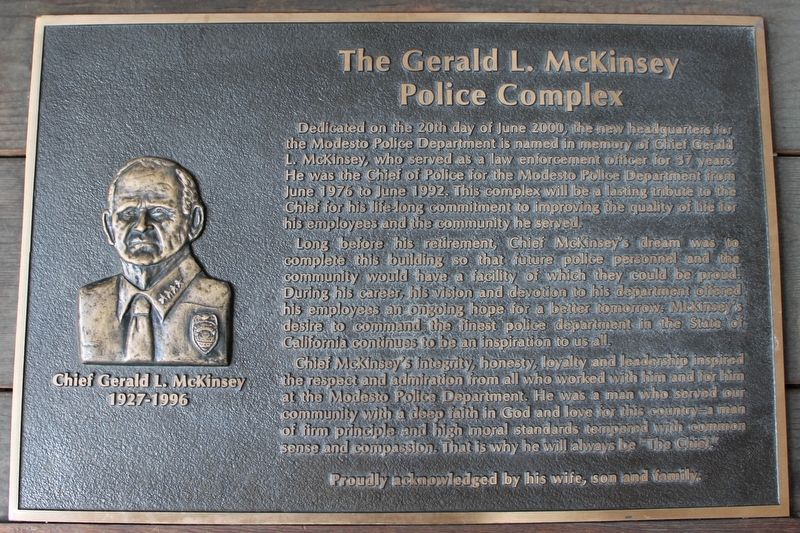 The Gerald L. McKinsey Police Complex Marker image. Click for full size.