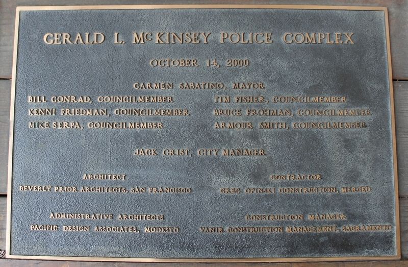 The Gerald L. McKinsey Police Complex Marker image. Click for full size.