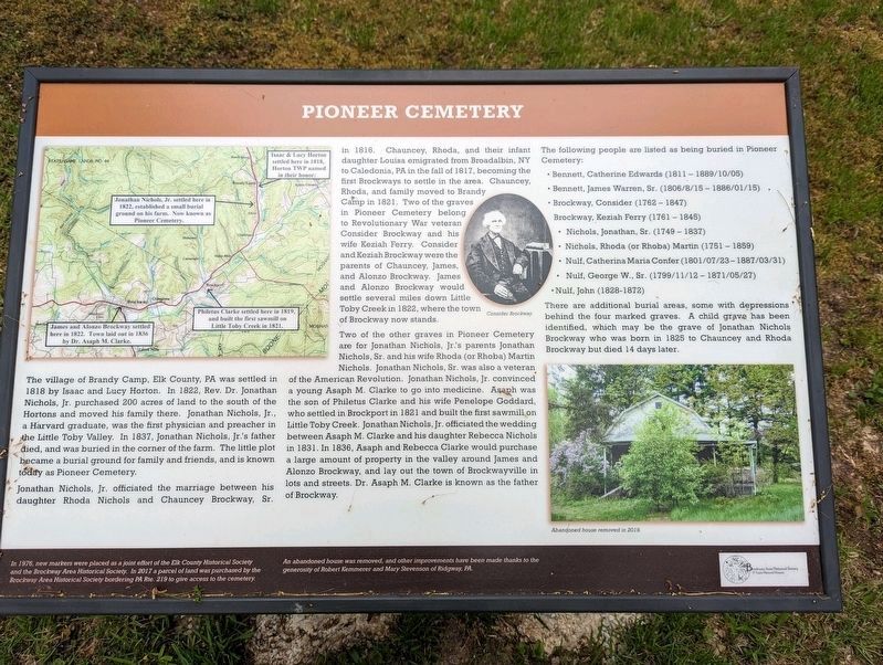 Pioneer Cemetery Marker image. Click for full size.