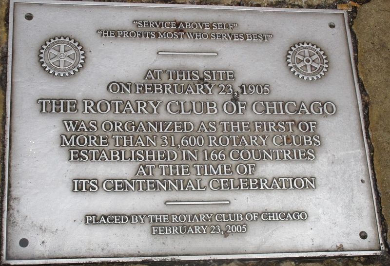 The Rotary Club of Chicago Marker image. Click for full size.