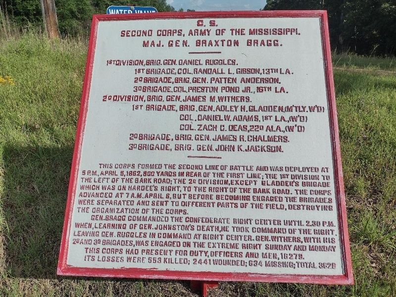 CS - Second Corps Army of the Mississippi Marker image. Click for full size.