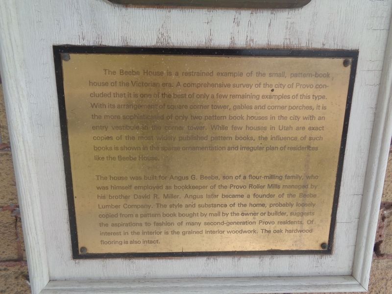 The Beebe House Marker image. Click for full size.