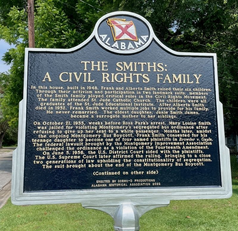 The Smiths: A Civil Rights Family Marker image. Click for full size.