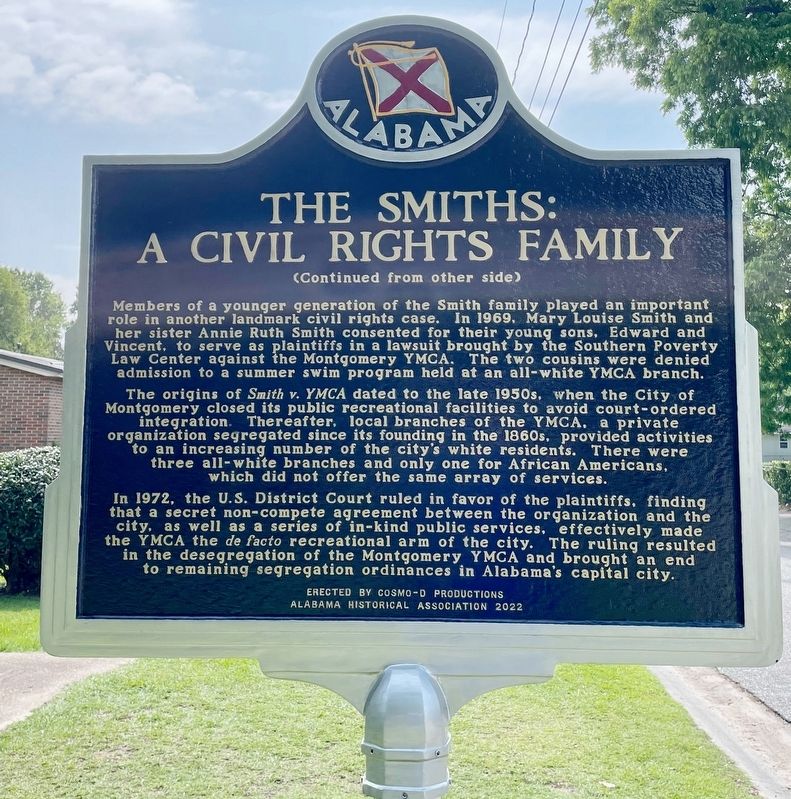The Smiths: A Civil Rights Family Marker (reverse) image. Click for full size.