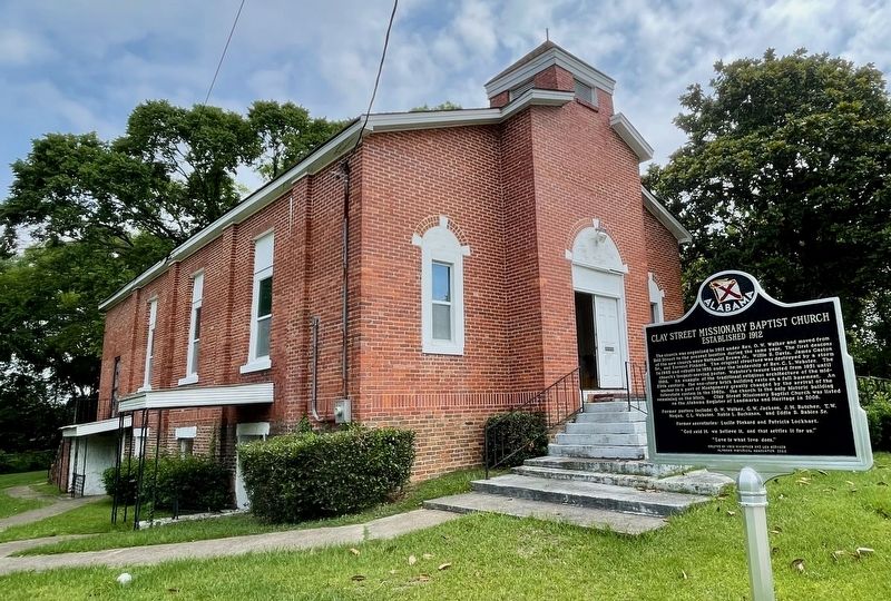 Clay Street Missionary Baptist Church & Marker image. Click for full size.