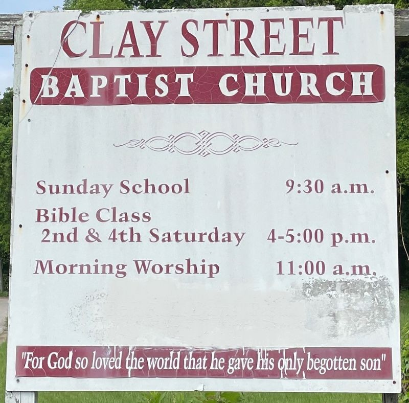 Clay Street Missionary Baptist Church sign image. Click for full size.