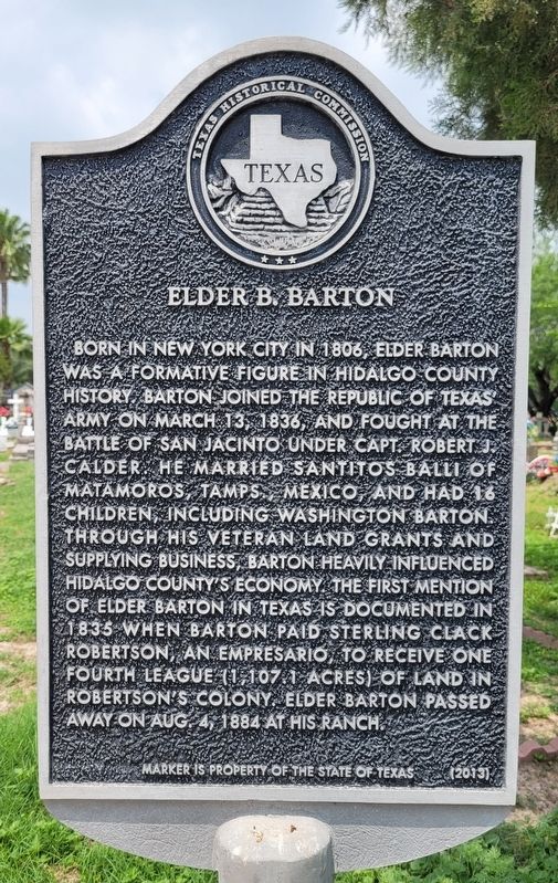 Elder B. Barton Marker image. Click for full size.
