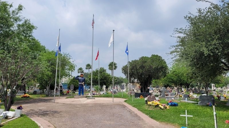 The view of the Hidalgo City Cemetery Marker in the cemetery image. Click for full size.