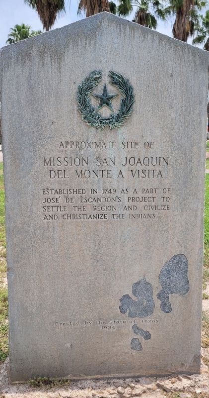 Approximate Site of Mission San Joaquin del Monte a Visita Marker image. Click for full size.
