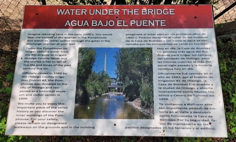 Water Under the Bridge / Agua Bajo el Puente Marker image. Click for full size.