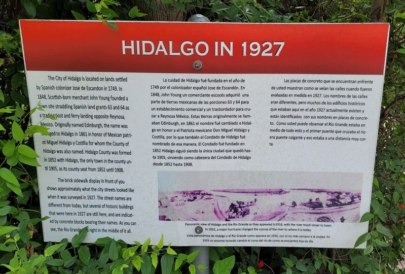 Hidalgo in 1927 Marker image. Click for full size.