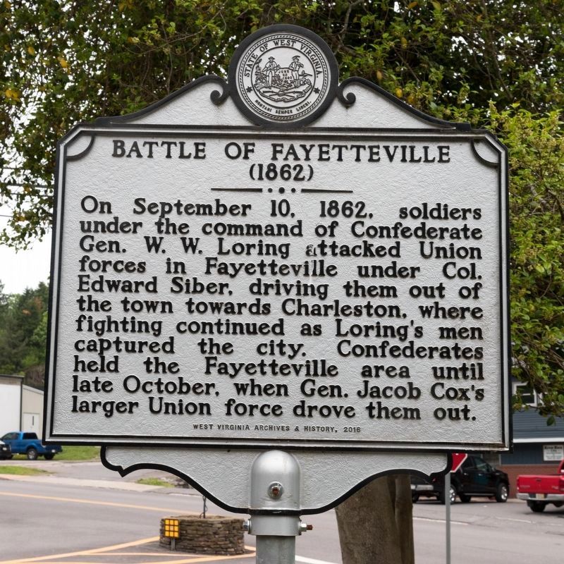 Battle of Fayetteville Marker, side one image. Click for full size.