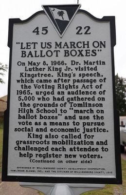 "Let Us March on Ballot Boxes" Marker image. Click for full size.