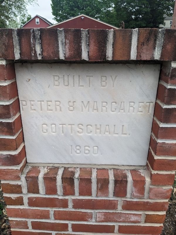 "Built by Peter & Margaret Gottschall. 1860" at front of the well. image. Click for full size.