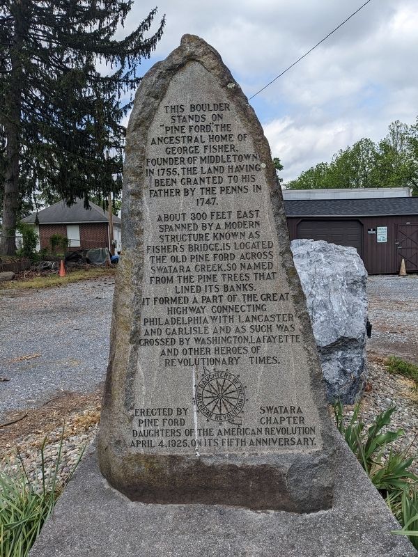 This Boulder Stands on "Pine Ford" Marker image. Click for full size.