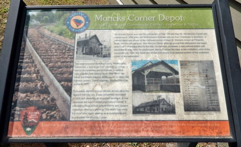 Moncks Corner Depot Marker image. Click for full size.