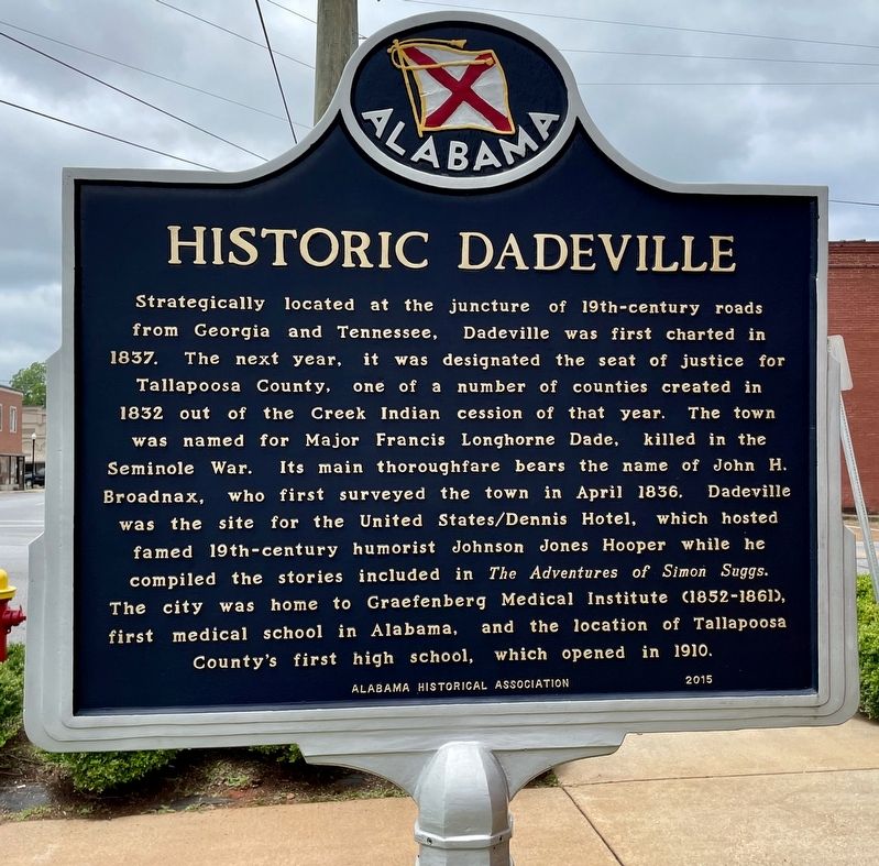 Historic Dadeville Marker image. Click for full size.