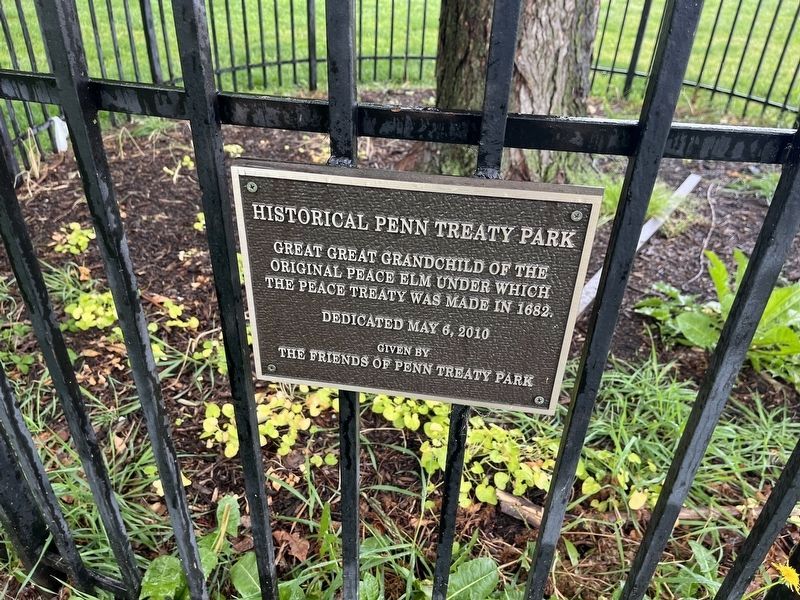 Historical Penn Treaty Park Marker image. Click for full size.