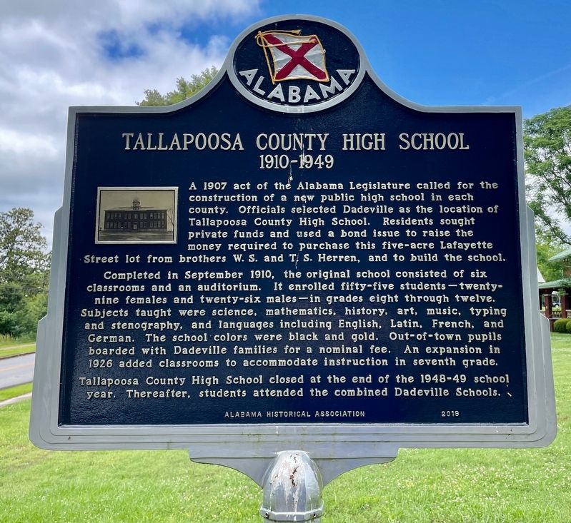Tallapoosa County High School Marker image. Click for full size.