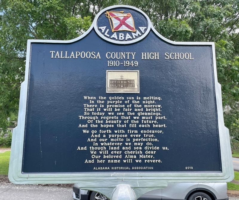 Tallapoosa County High School Marker (reverse) image. Click for full size.
