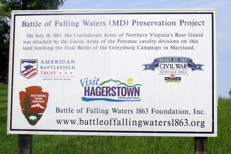 Battle of Falling Waters (MD) Preservation Project Marker image. Click for full size.