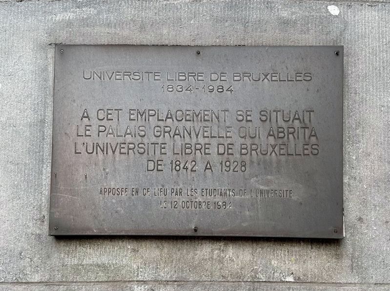 Universite Libre de Bruxelles (1834 - 1984) Marker image. Click for full size.
