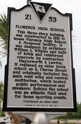 Florence High School side of marker image. Click for full size.