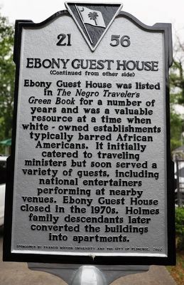Ebony Guest House Marker, Side Two image. Click for full size.