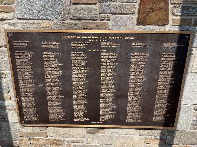 World War I and Vietnam War Memorial Marker image. Click for full size.