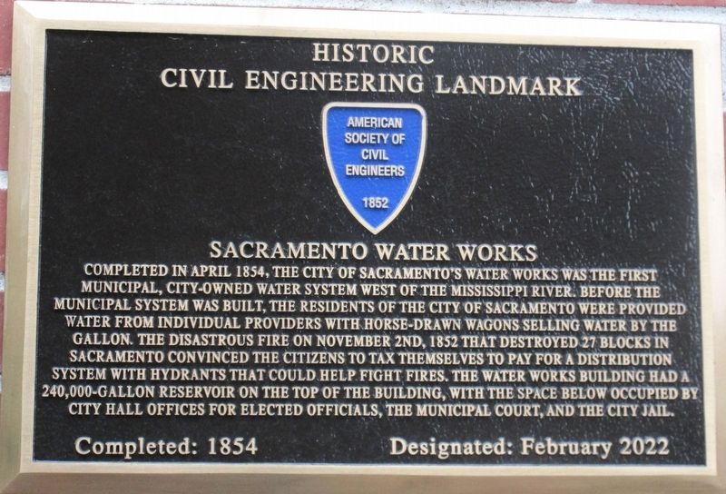 Sacramento Water Works Marker image. Click for full size.