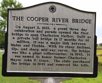 The Cooper River Bridge side of marker image. Click for full size.