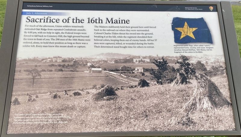 Sacrifice of the 16th Maine Marker image. Click for full size.