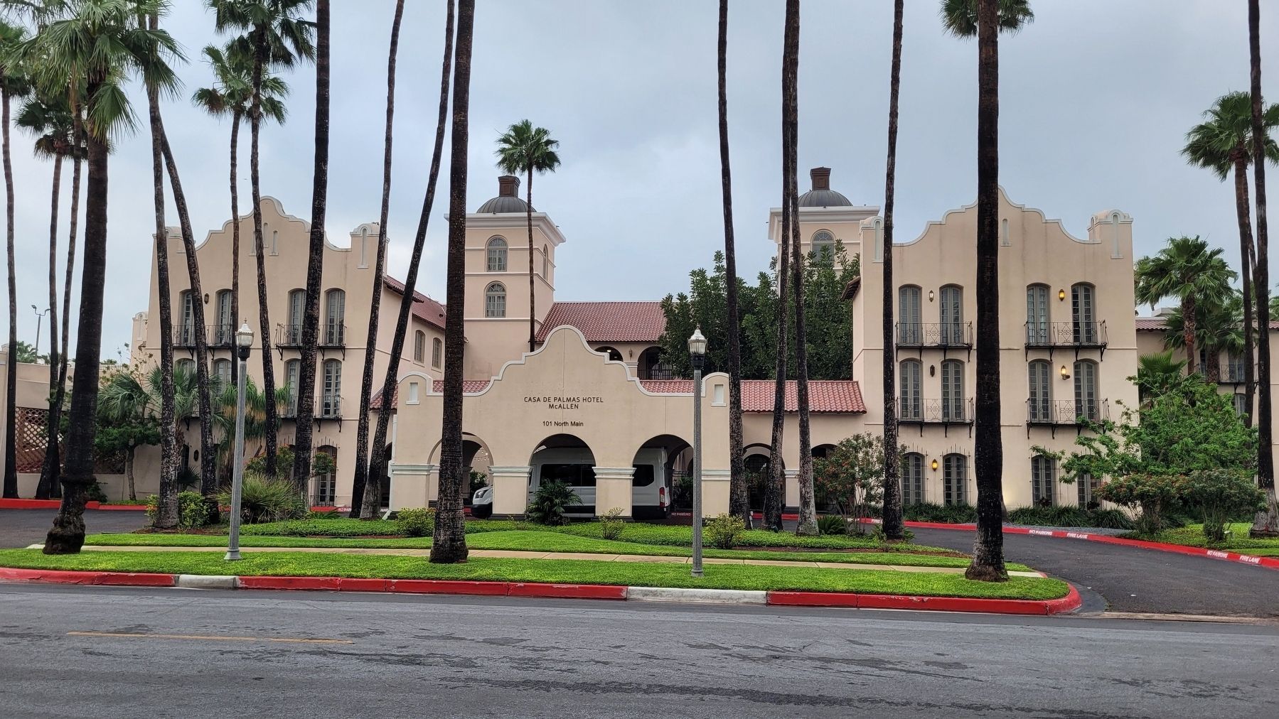 The view of the Casa de Palmas Hotel from across the street. Click for full size. The view of the Casa de Palmas Hotel from across the street image. Click for full size.