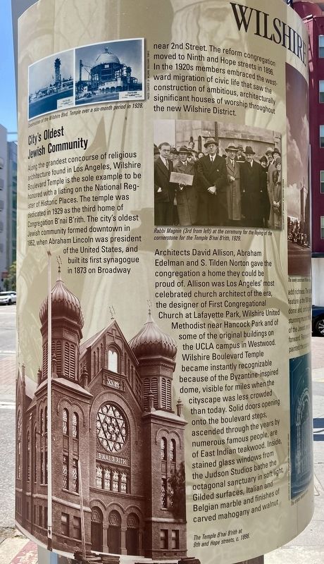 Wilshire Boulevard Temple Marker image. Click for full size.