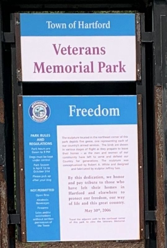 Town of Hartford Veterans Memorial image. Click for full size.