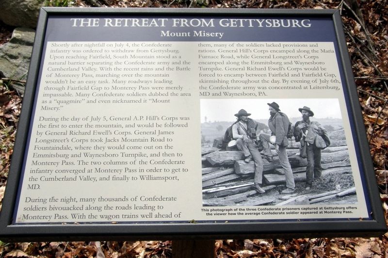The Retreat From Gettysburg wayside image. Click for full size.