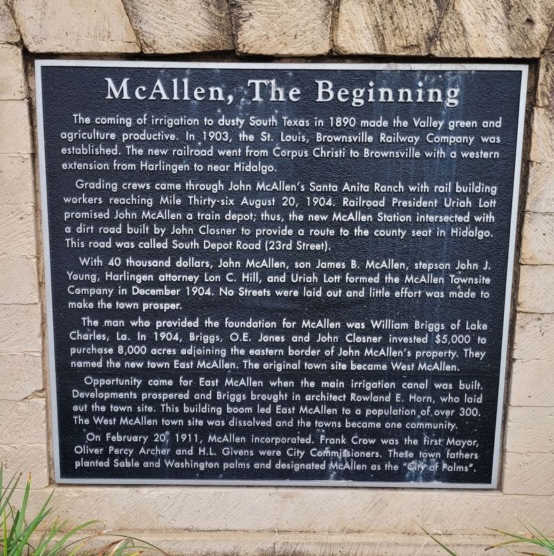 McAllen, The Beginning Marker image. Click for full size.