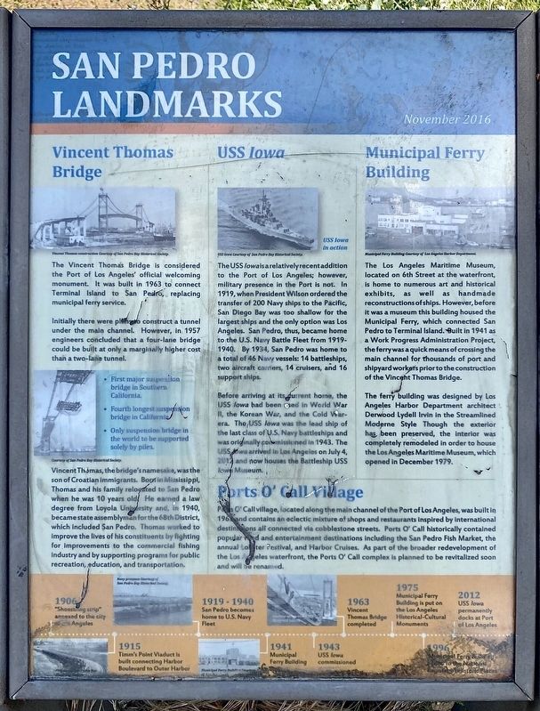 San Pedro Landmarks Marker image. Click for full size.