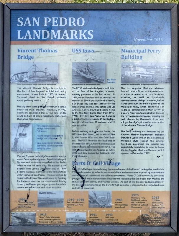 San Pedro Landmarks Marker image. Click for full size.